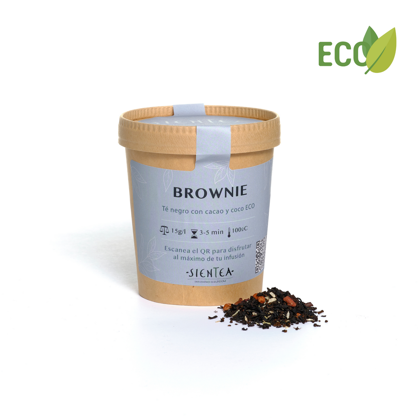 BROWNIE - Te Negre amb cacau i coco ECO - 100g