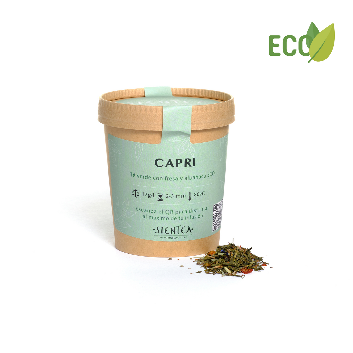 CAPRI - ECO Chá Verde com Morango e Manjericão - 70g