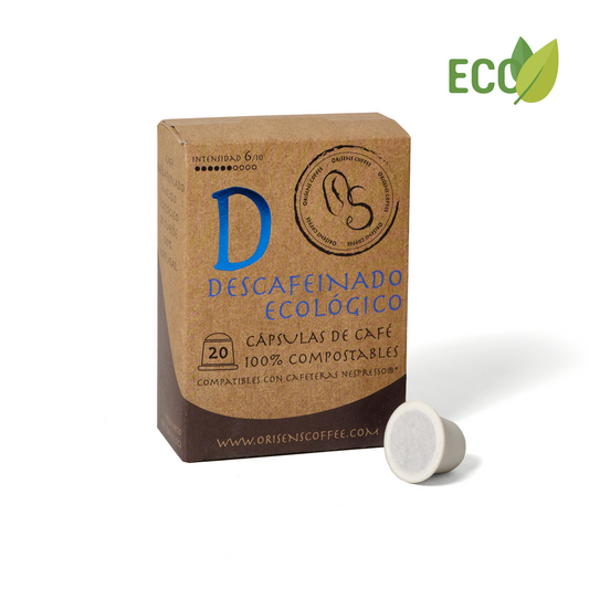 Cápsulas compatibles con Nespresso DESCAFEINADO ECO - 100% compostables - 20 unidades