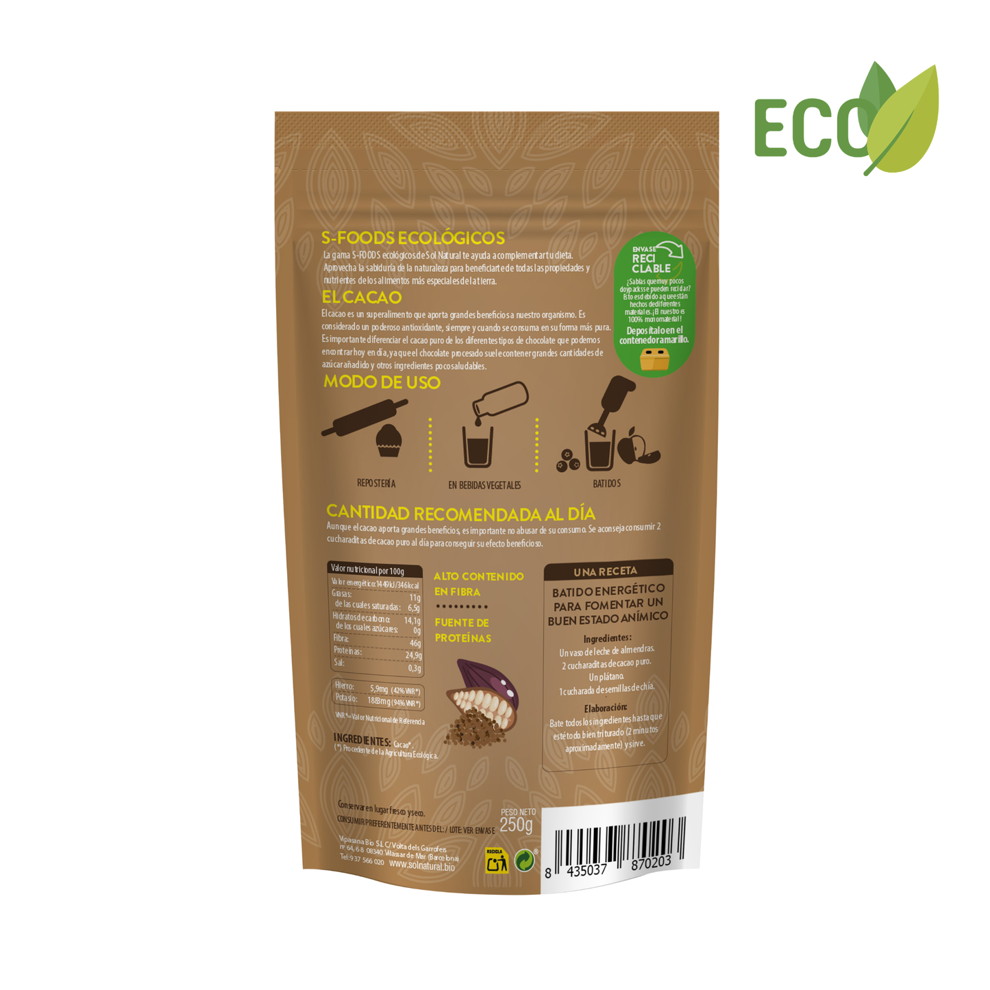 Cacao puro molido – 250g