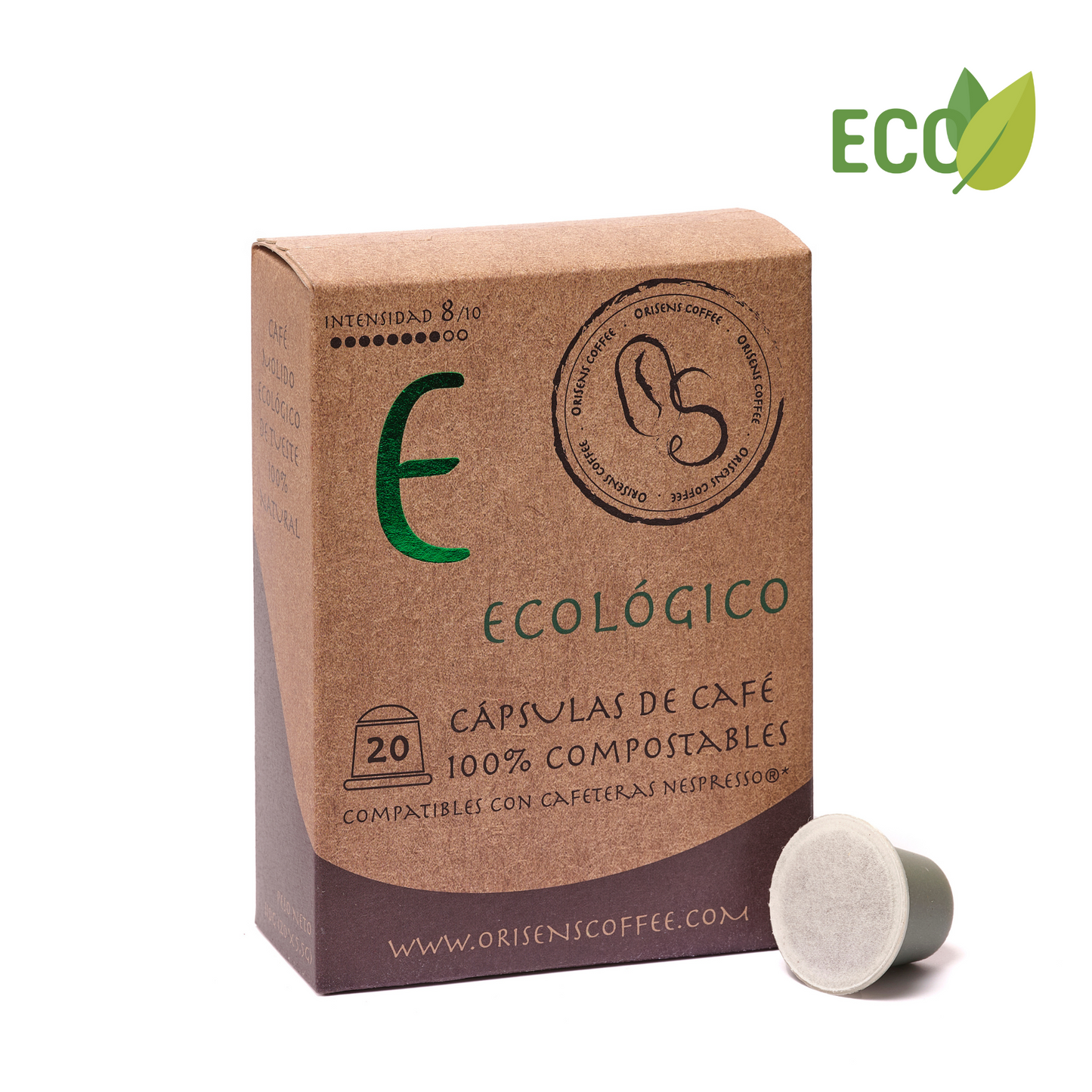 Cápsulas de café orgânico compatíveis com Nespresso - 100% compostáveis - 20 unidades