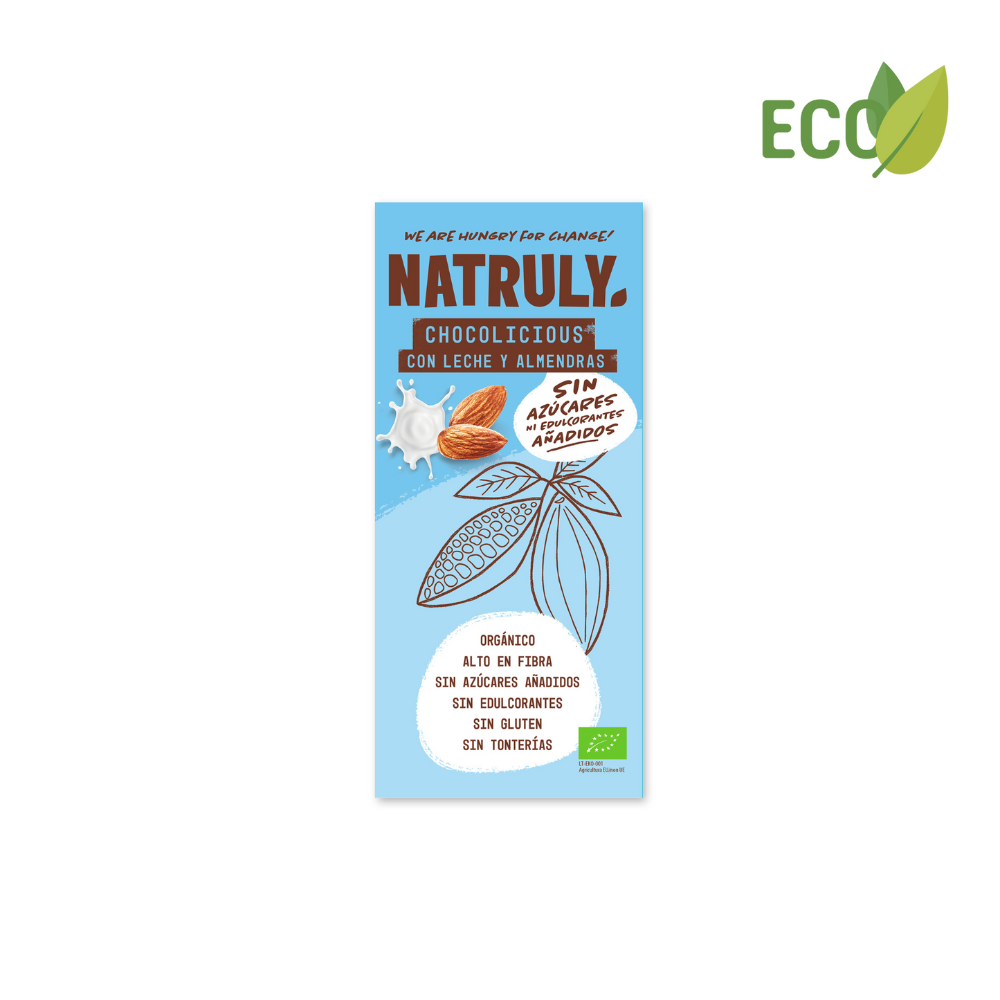 Chocolicius Bio - LECHE Y ALMENDRAS - 85g