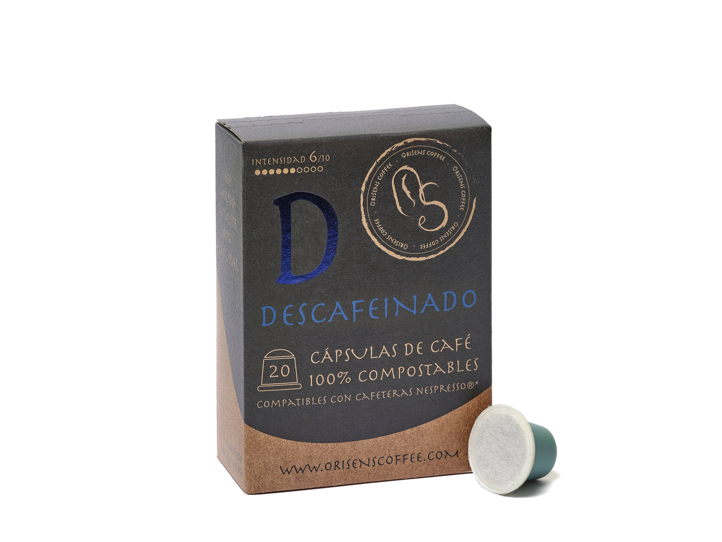 Càpsules compatibles amb Nespresso de cafè DESCAFEÏNAT - 100% compostables - 20 unitats