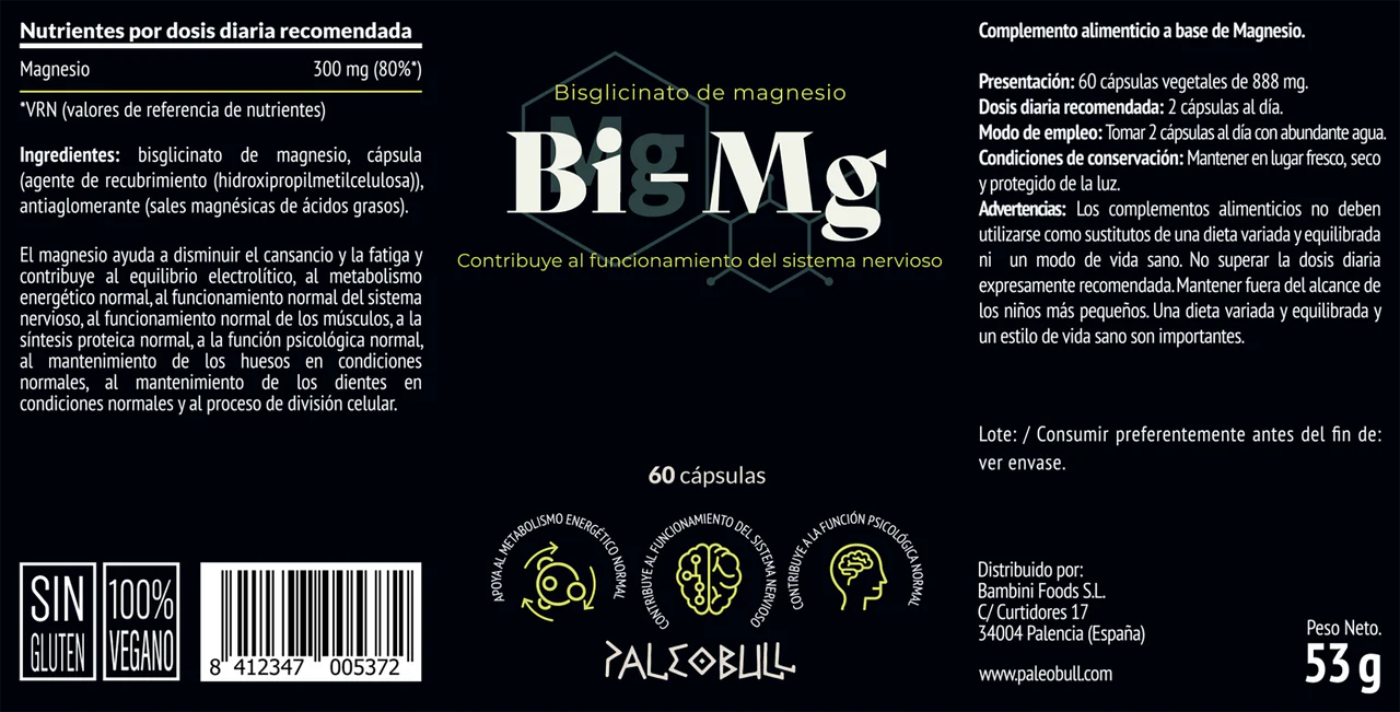 BI-MG - Bisglicinato de Magnésio - 60 cápsulas