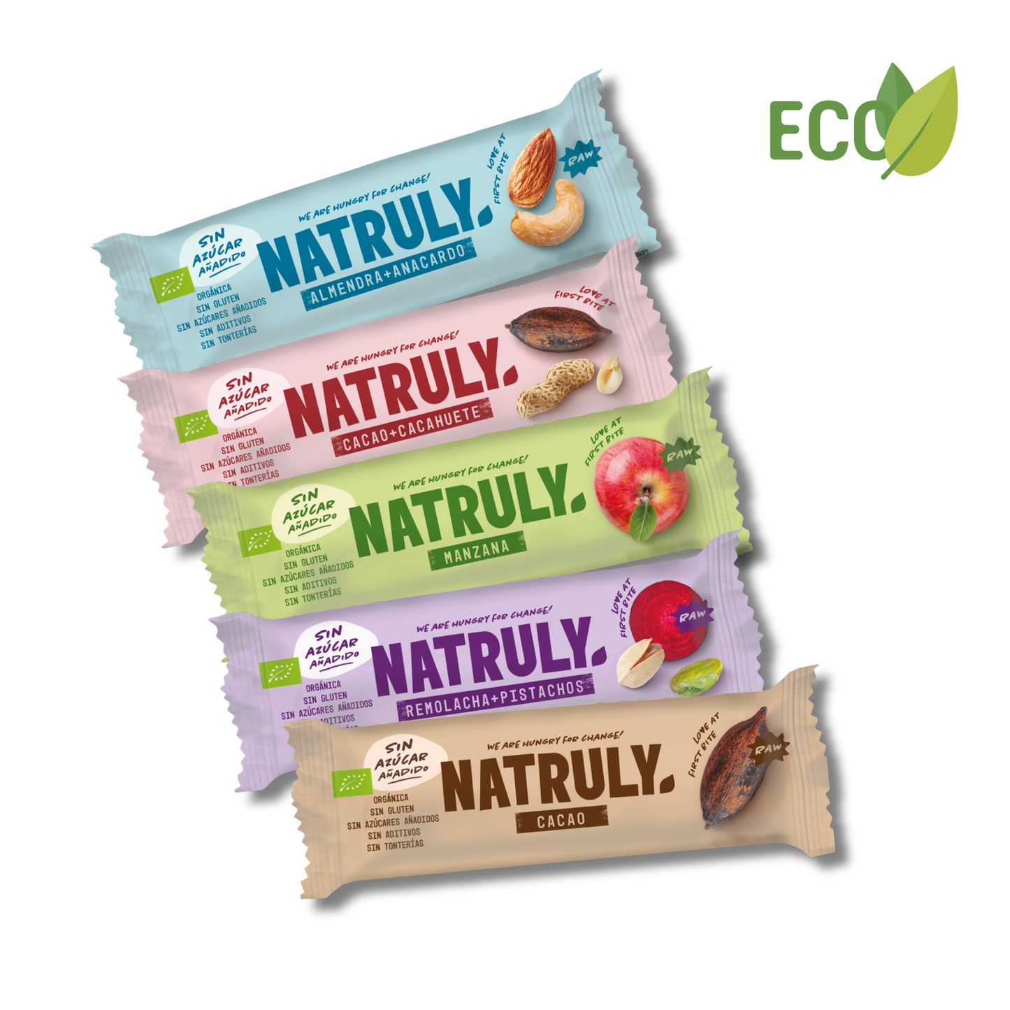 Pack Barritas Natruly Raw Bio - 5 x 40g