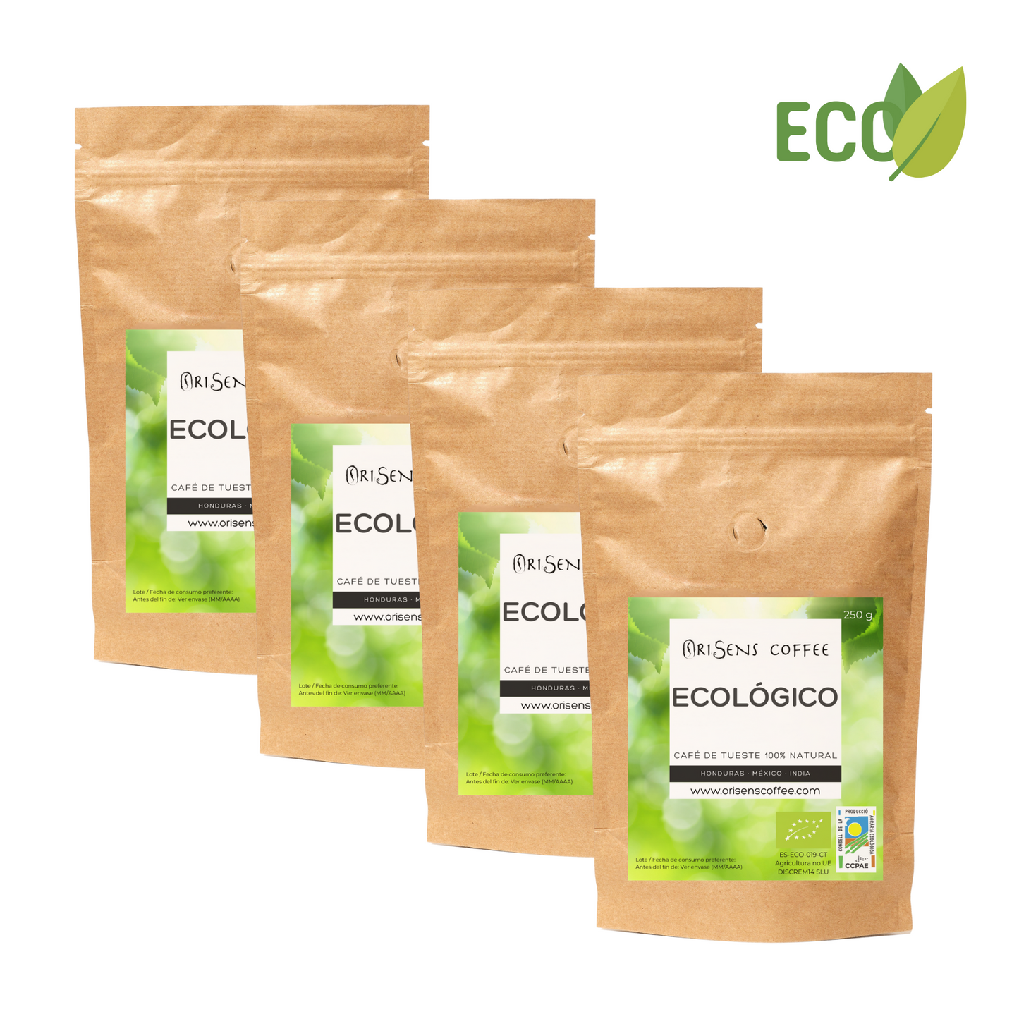 Pack 1 Kg de Cafè ECOLÒGIC - 4 x 250g