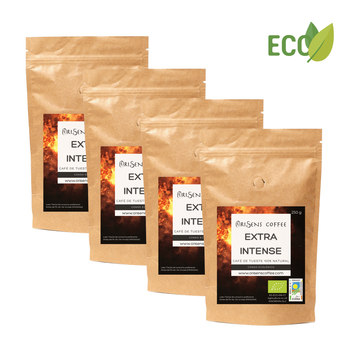 Pack 1 Kg Café Ecológico EXTRA INTENSE 4 x 250g