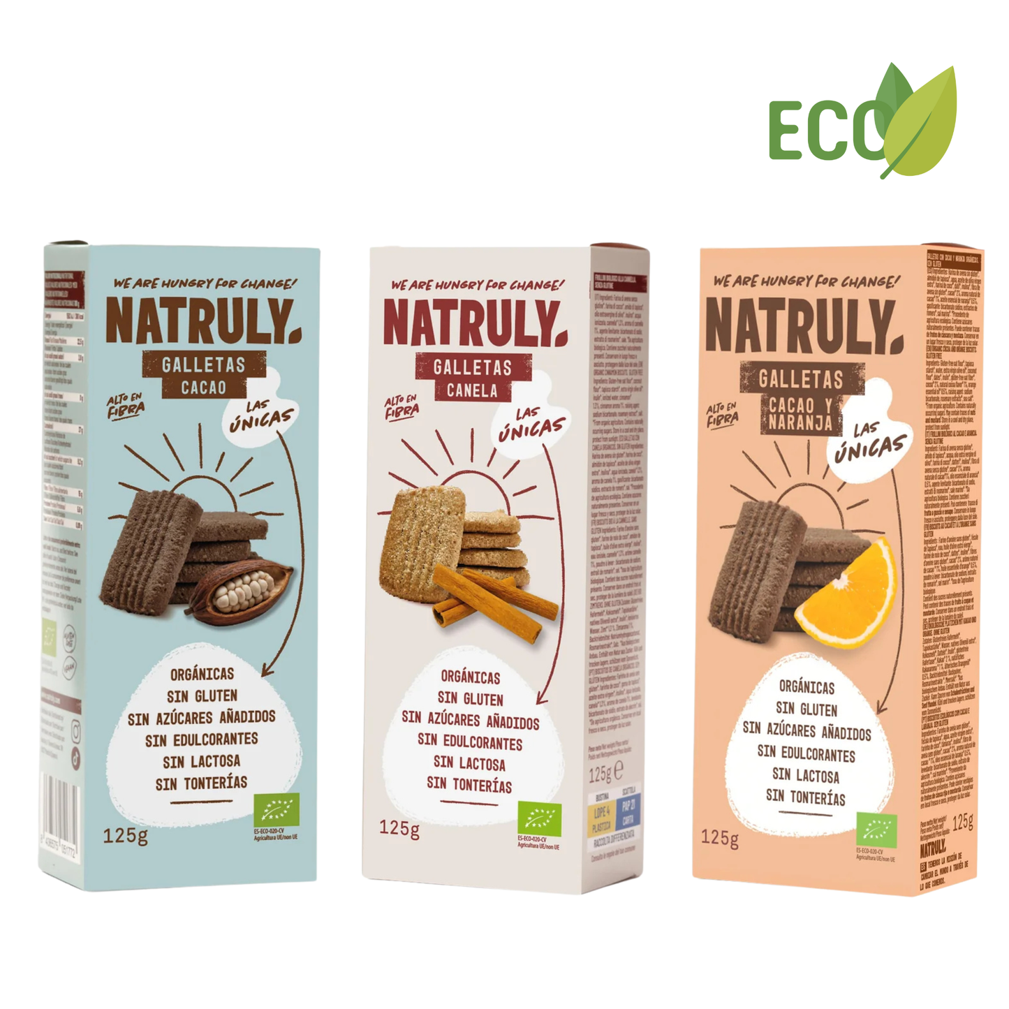 Pack de Galletas: CACAO, CANELA, CACAO & NARANJA - 3 x 125g