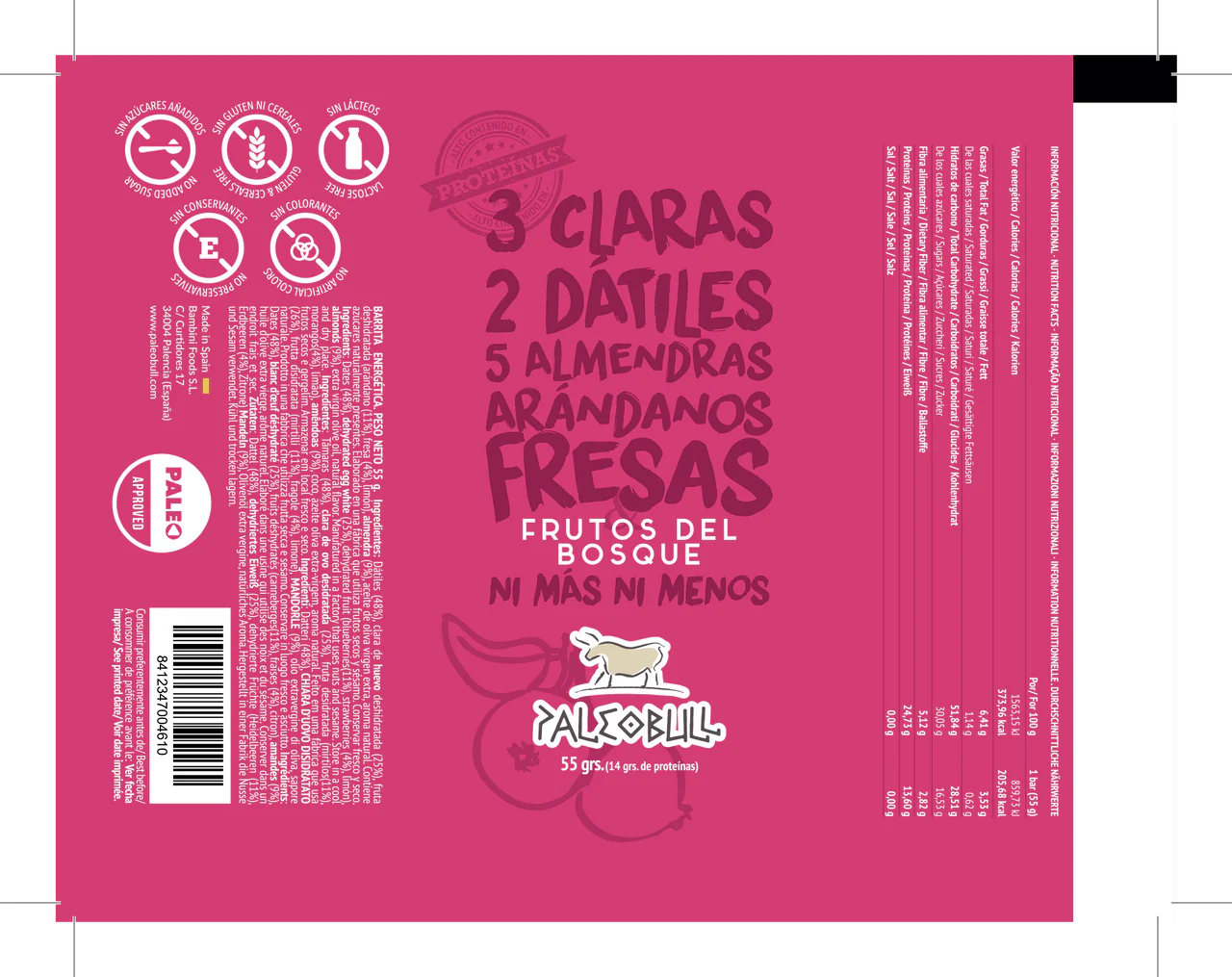 Pacote de 3 Barras de Tâmaras - FRUTOS DA FLORESTA - 3 x 55g