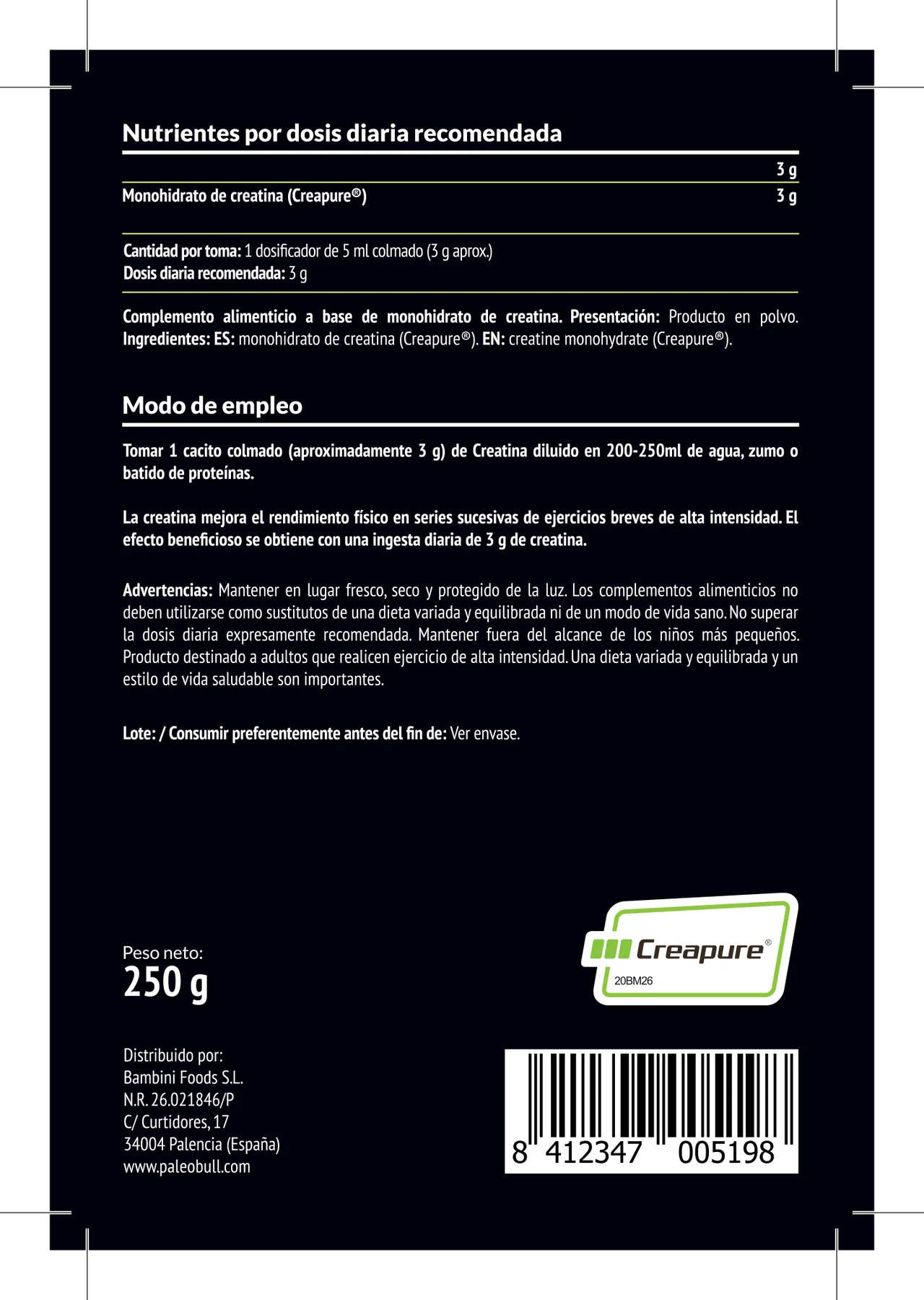 CREATINA Creapure ® - 250g