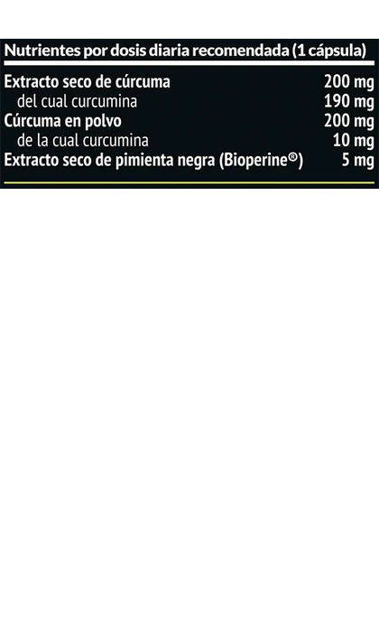 KURKUR - Cúrcuma + Pimienta Negra - 60 cápsulas