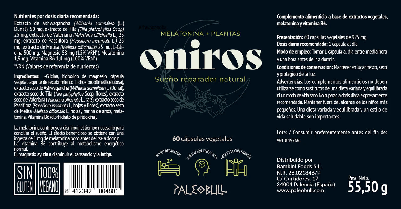 ONIROS - Fórmula Sueño - 60 cápsulas