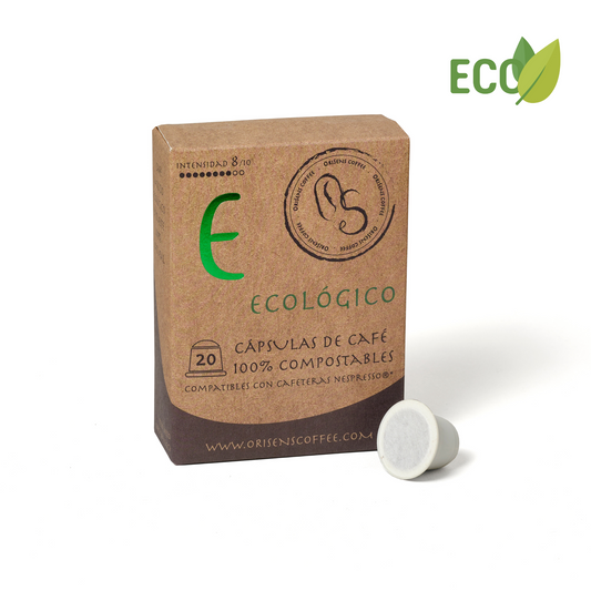 Cápsulas compatibles con Nespresso de café ECOLÓGICO - 100% compostables - 20 unidades
