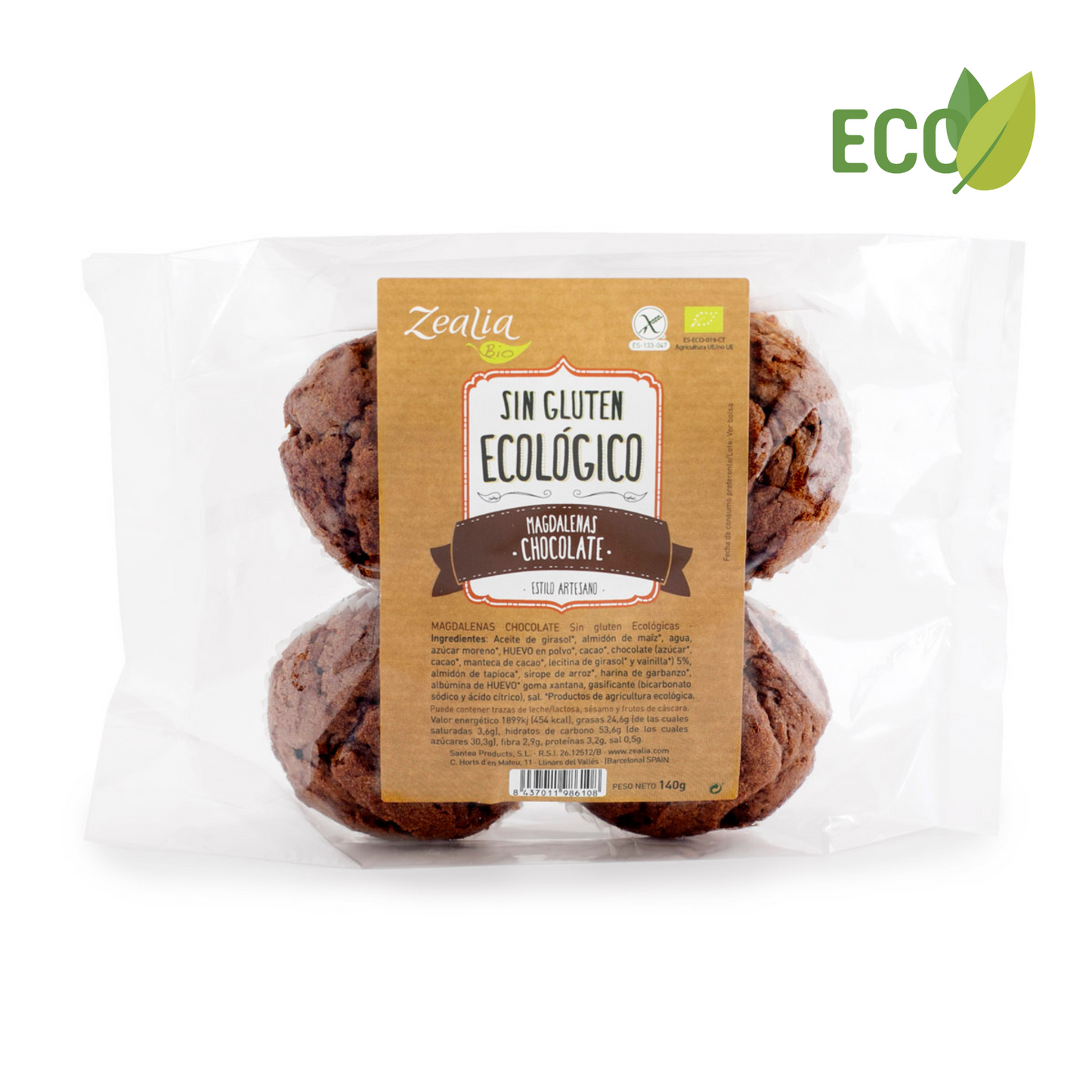 Magdalenes ecològiques de XOCOLATA - 4 x 35g