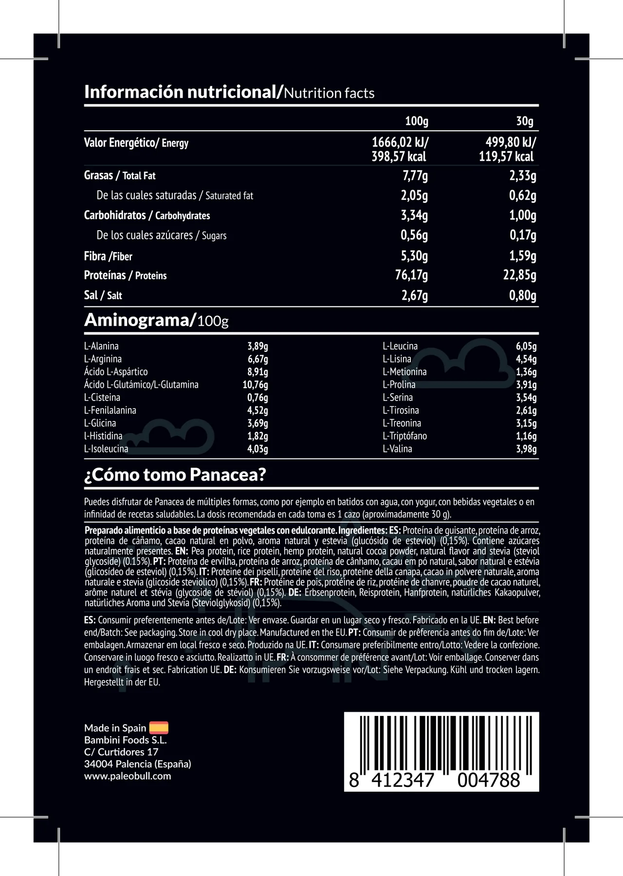 Panacea VEGANA CHOCOLATE - 750g