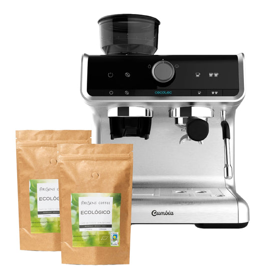 Pack cafetera amb molinet + 2 paquets de cafè Ecològic de REGAL