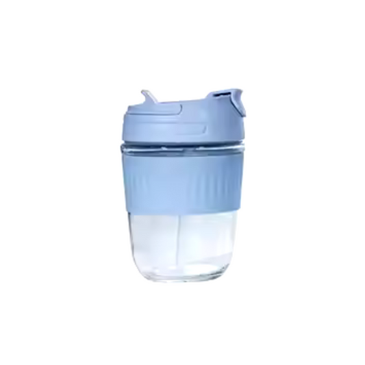 Taza de cristal Take Away 350ml - Azul