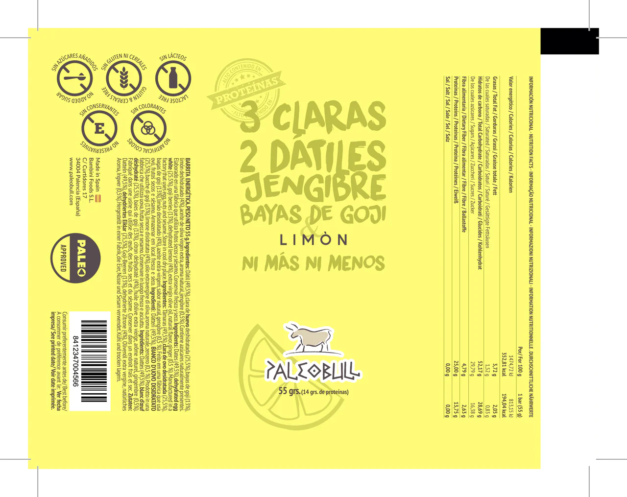 Pack de 3 Barritas de dátiles - PIÑA COLADA - 3 x 55g