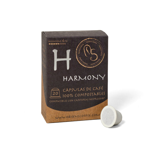 Càpsules compatibles amb Nespresso de cafè HARMONY - 100% compostables - 20 unitats