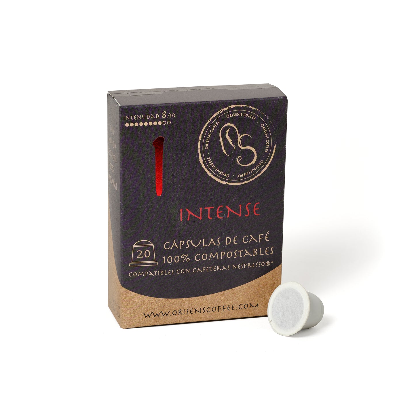 Cápsulas compatibles con Nespresso INTENSE - 100% compostables - 20 unidades