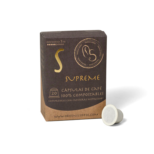 Càpsules compatibles amb Nespresso de cafè SUPREME - 100% compostables - 20 unitats
