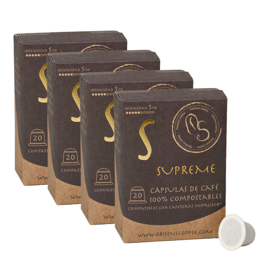 Pack de Cápsulas compatibles con Nespresso SUPREME - 100% compostables - 4 x 20 unidades